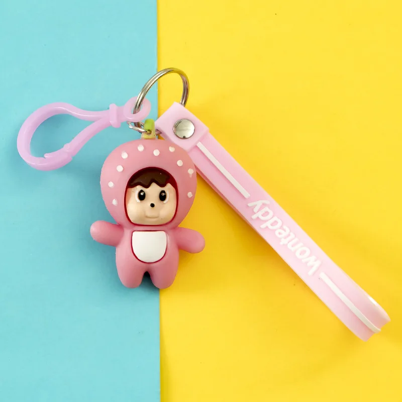 

Creative Cartoon Fruit Baby Keychain Cute Silicagel Anime Fashion Bag Car Keyring Trendy Gift Pendant Accessories