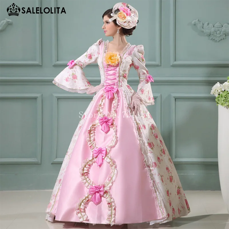 

Best Sell Pink Baroque Rococo 17th 18th Century Marie Antoinette Floral Party Dress Southern Belle Dress For Women Customized