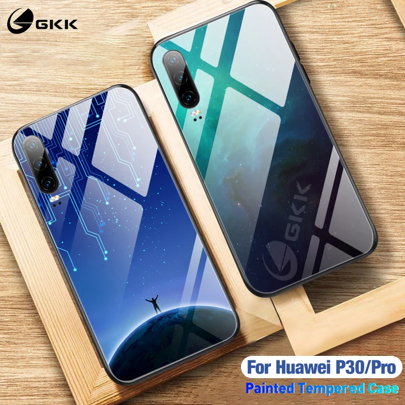 GKK чехол из закаленного стекла для huawei P30 Pro Lite, защитный противоударный мягкий край, Рисунок высокой четкости, чехол для huawei P30 Pro