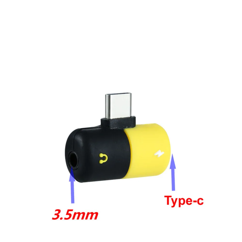 Мини капсула Зарядное устройство и адаптер для подключения наушников 2 в 1 Тип C до