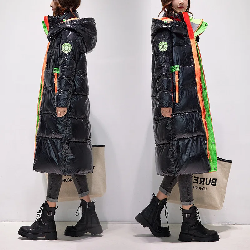 Winter Jackets For Women 2022 New Hit Color Down Padded Jacket Women Korean Fashion Thickening And Long Casual Hooded Jacket