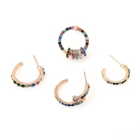 colorful acrylic stone stud earrings set boho round geometry women men ear clip wedding jewelry 2020 new trend wholesale