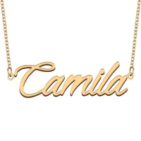camila name necklace for women stainless steel jewelry 18k gold plated nameplate pendant femme mother girlfriend gift