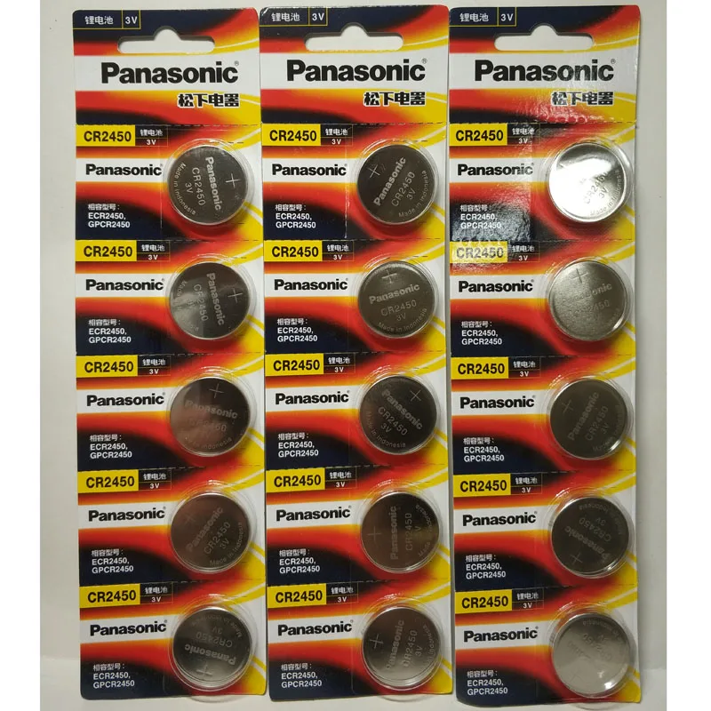 Оригинальные батарейки Panasonic CR2450 CR 2450 3V для часов слуховых аппаратов 15 шт.|Часовые батарейки| |