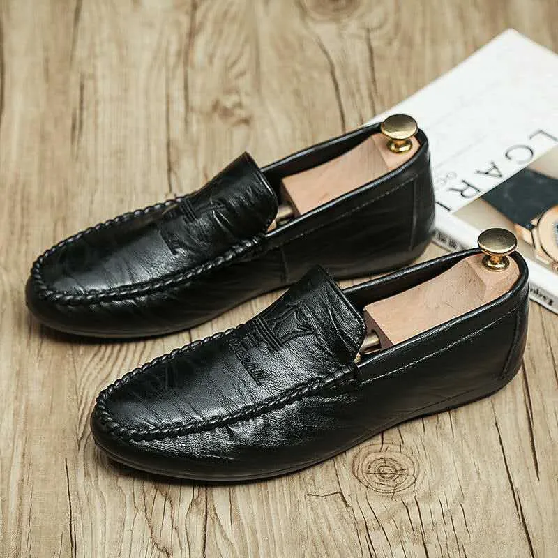 

new pu Leather Men Shoes Casual Luxury Brand 2020 Italian Mens Loafers Moccasins Breathable Slip on Boat Shoes Plus Size shoes