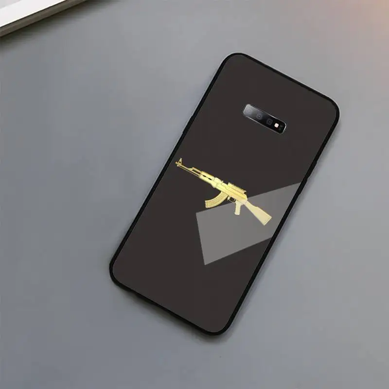 

Ak47 gun painting funda cover coque Phone Case Tempered glass For Samsung S6 S7 edge S8 S9 S10 e plus note8 9 10 pro