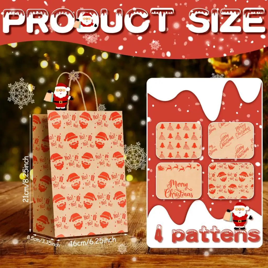 

Маленькие рождественские бумажные пакеты, рождественские подарочные пакеты на тему Рождества, пакеты для подарков, Рождественская вечерин...