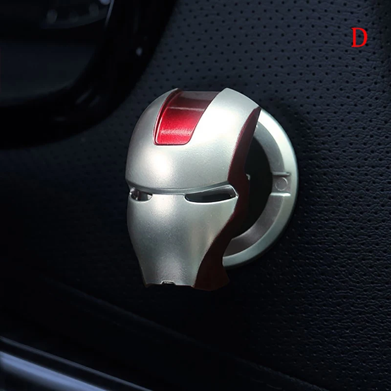 

For Iron Man Car Interior Engine Ignition Start Stop Button Protective Cover Decoration Sticker Car Interior Accessories