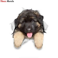 three ratels ftc 1086 3d dog stickers german shepherd puppy for wall window fridge toilet and cabinet stickers