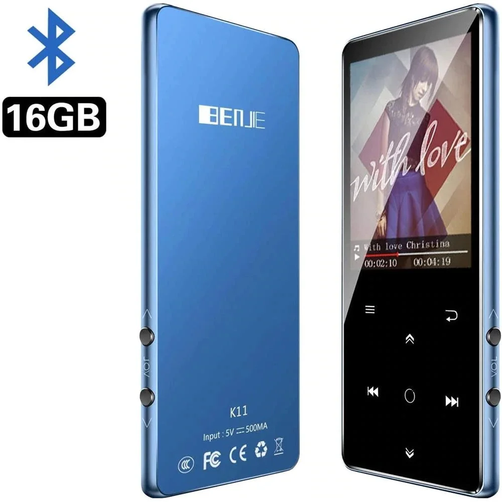 MP4-плеер Bluetooth 5 0 с динамиком экран 2 4 дюйма металлический корпус 16 ГБ HD без потерь