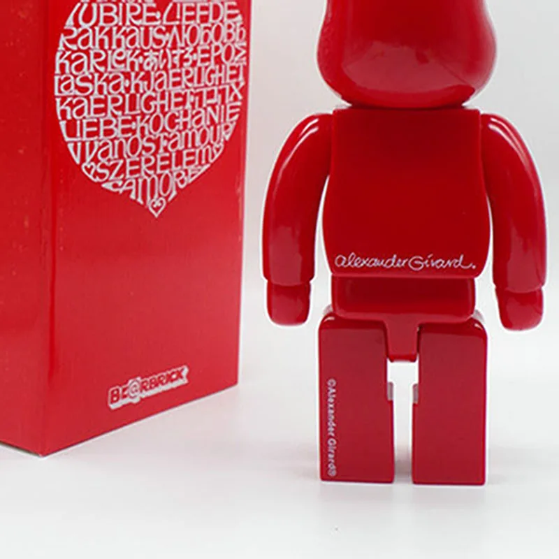 

28CM Red Action Figures Cartoon Blocks Bear Dolls Bearbricklys PVC Street Art Collectible Models Toys to Friends Gifts