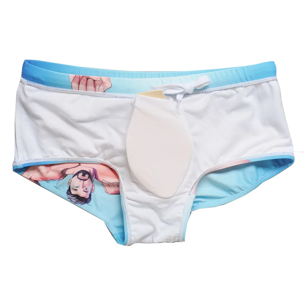 Push Up Pad мужские плавки для плавания 3D купальник бикини с рисунком Мужские Плавки пляжная одежда для сёрфинга сексуальный купальник Мужские шорты P