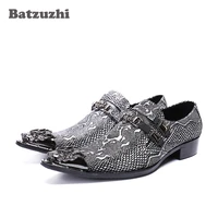 batzuzhi 2020 new handmade men shoes pointed metal toe genuine leather men shoes flat oxfords zapatos hombre size us6 12