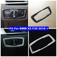 auto accessories head lights headlights lamps switch button decoration frame cover trim 1 pcs fit for bmw x2 f39 2018 2021 abs