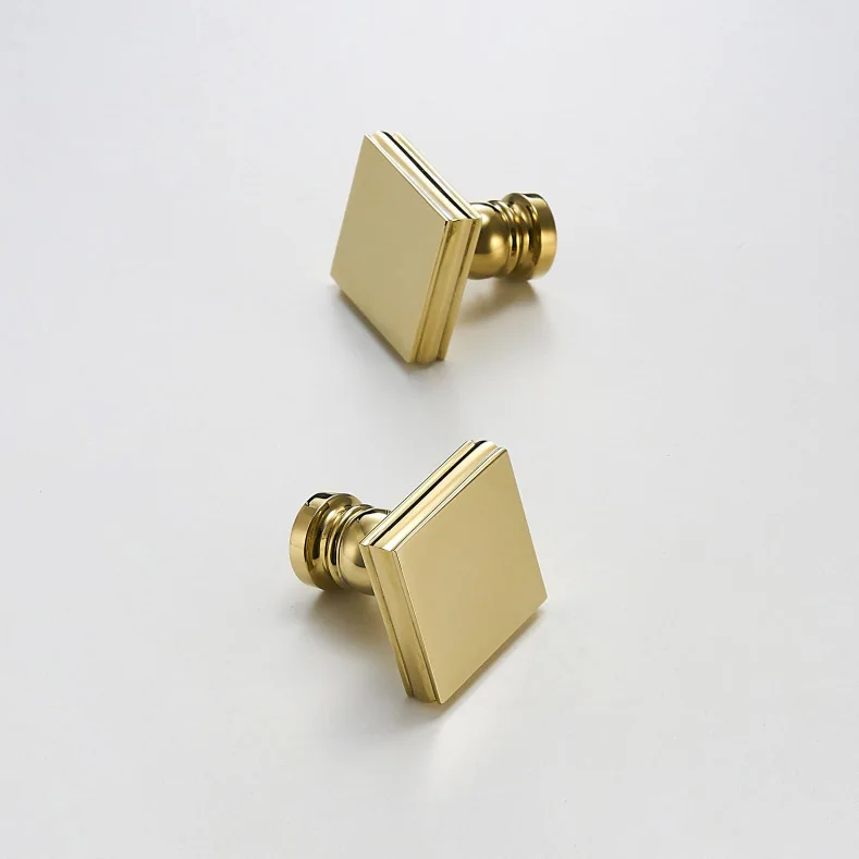 Pvd Золотая квадратная ручка латунная для кухонного шкафа выдвижного ящика