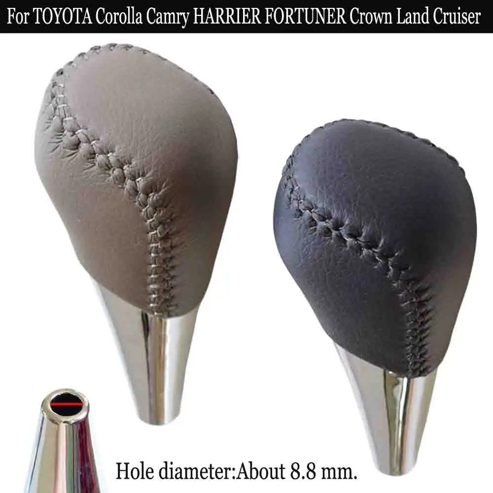 

ABS Leather Automatic Gear Shift Knob Stick Shifter Lever For TOYOTA CROWN Black/Gray Leather