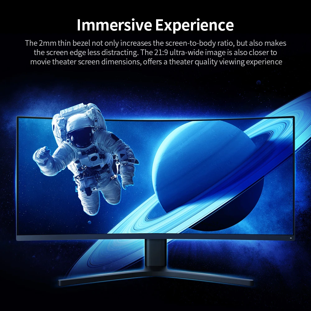 Монитор игровой Xiaomi Monitor 34 '' изогнутый экран WQHD с изогнутой поверхностью
