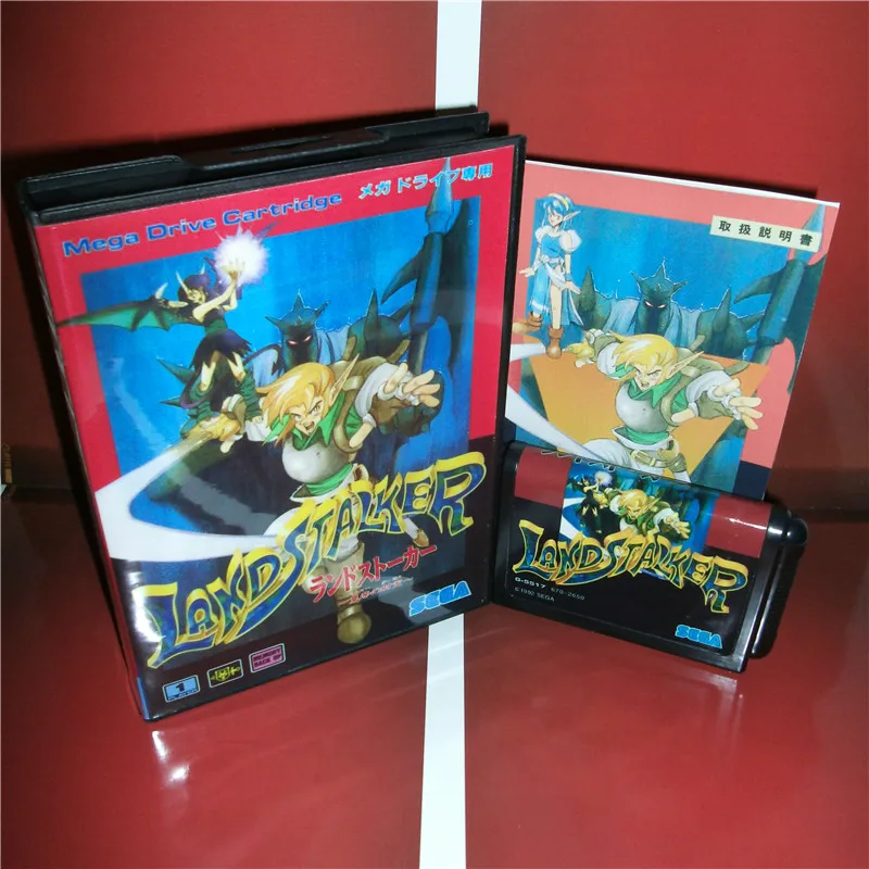 Land Stalker (китайский язык) японская Обложка с коробкой и руководством для MD MegaDrive