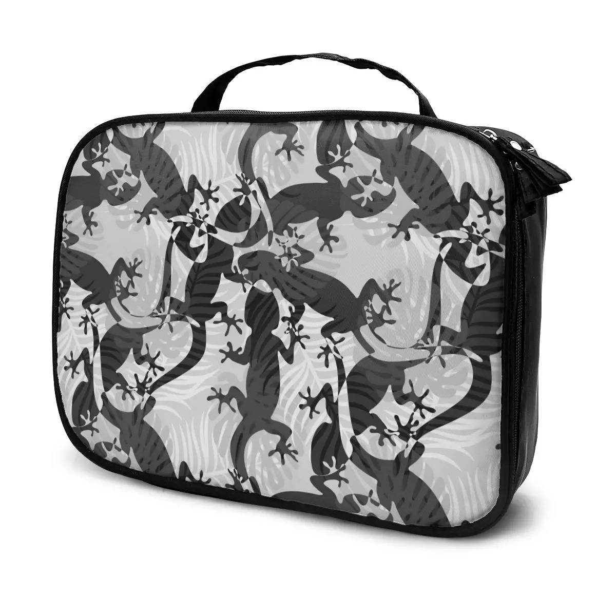 

Косметичка для девочек, тропические ящерицы, Пальмовые Листья, женская косметичка, органайзер для туалетных принадлежностей, водонепрониц...