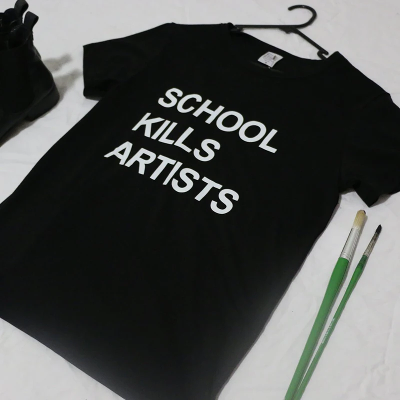 Школьная футболка с двойным принтом Kills Artists для женщин уличная унисекс забавная