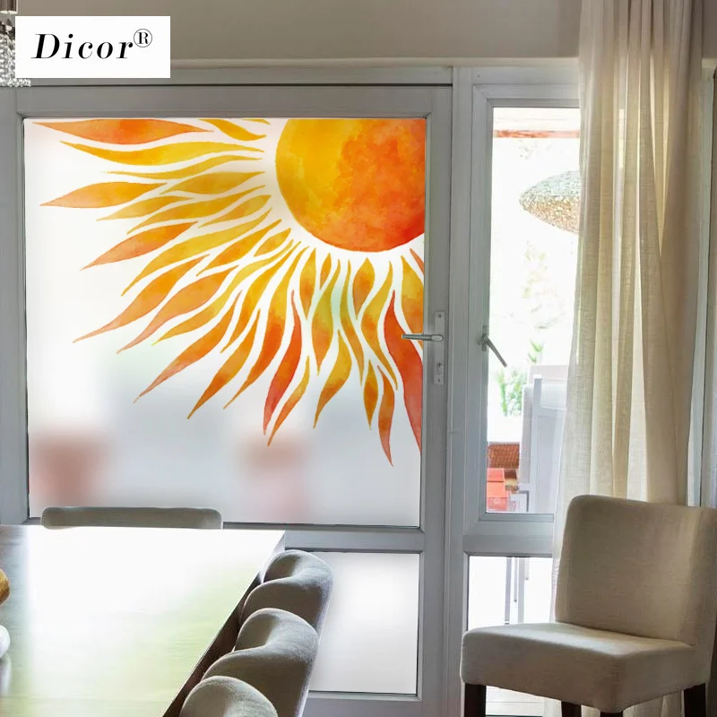 Антистатическая липкая матовая непрозрачная витражная пленка для окна