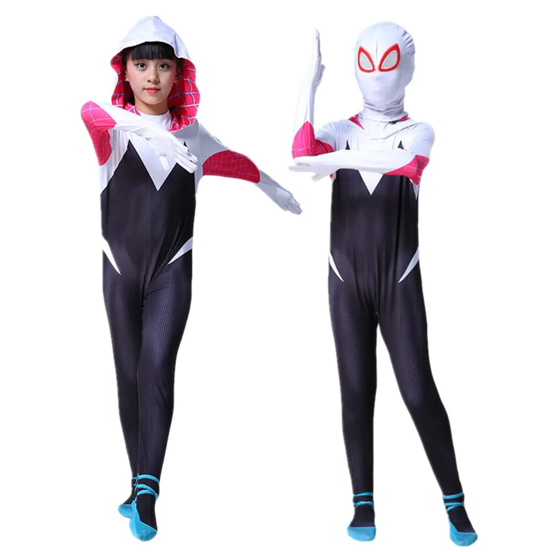 Женский косплей-костюм Марвел Паук костюм гвендолина Spidergirl для взрослых и детей