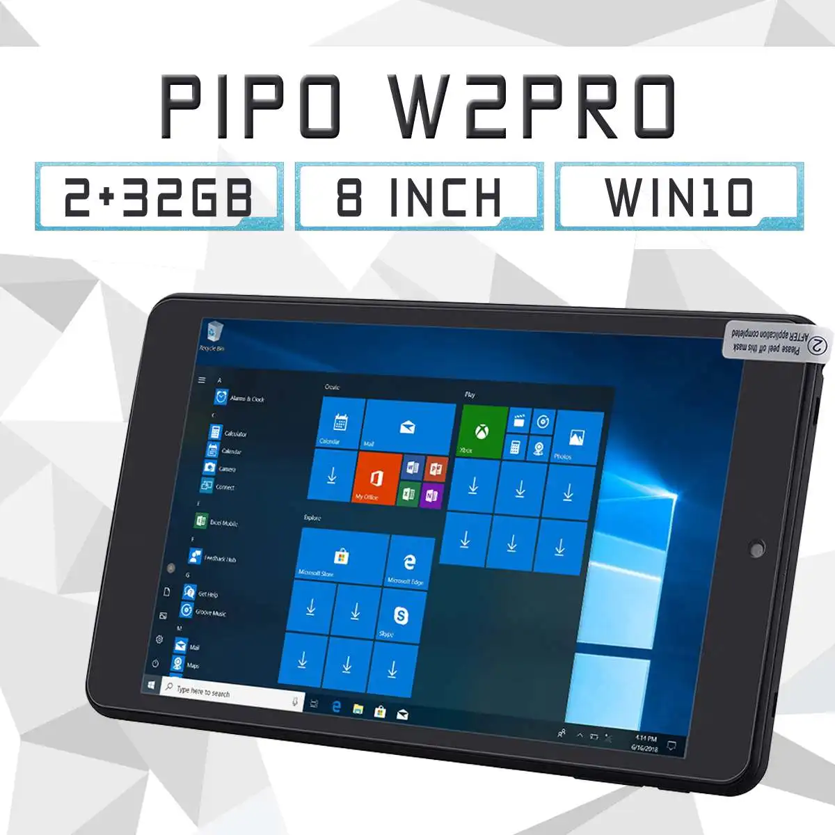 PIPO W2Pro планшетный ПК 8 дюймов 2 Гб ОЗУ 32 Гб ПЗУ Intel Cherry Trail Z8350 четырехъядерный 1,84 ГГц двойная камера 1920x1200 Win 10 планшет