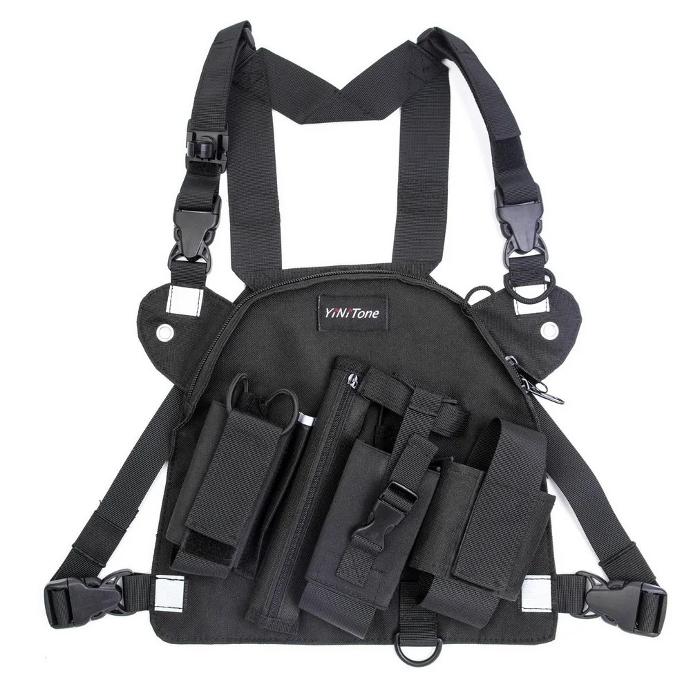 YiNiTone Chest Bag Vest Chest Rig Pouch bag Walkie Talkie Radio Chest Bag Pack For Baofeng UV-5R TYT wouxun Walkie Talkie