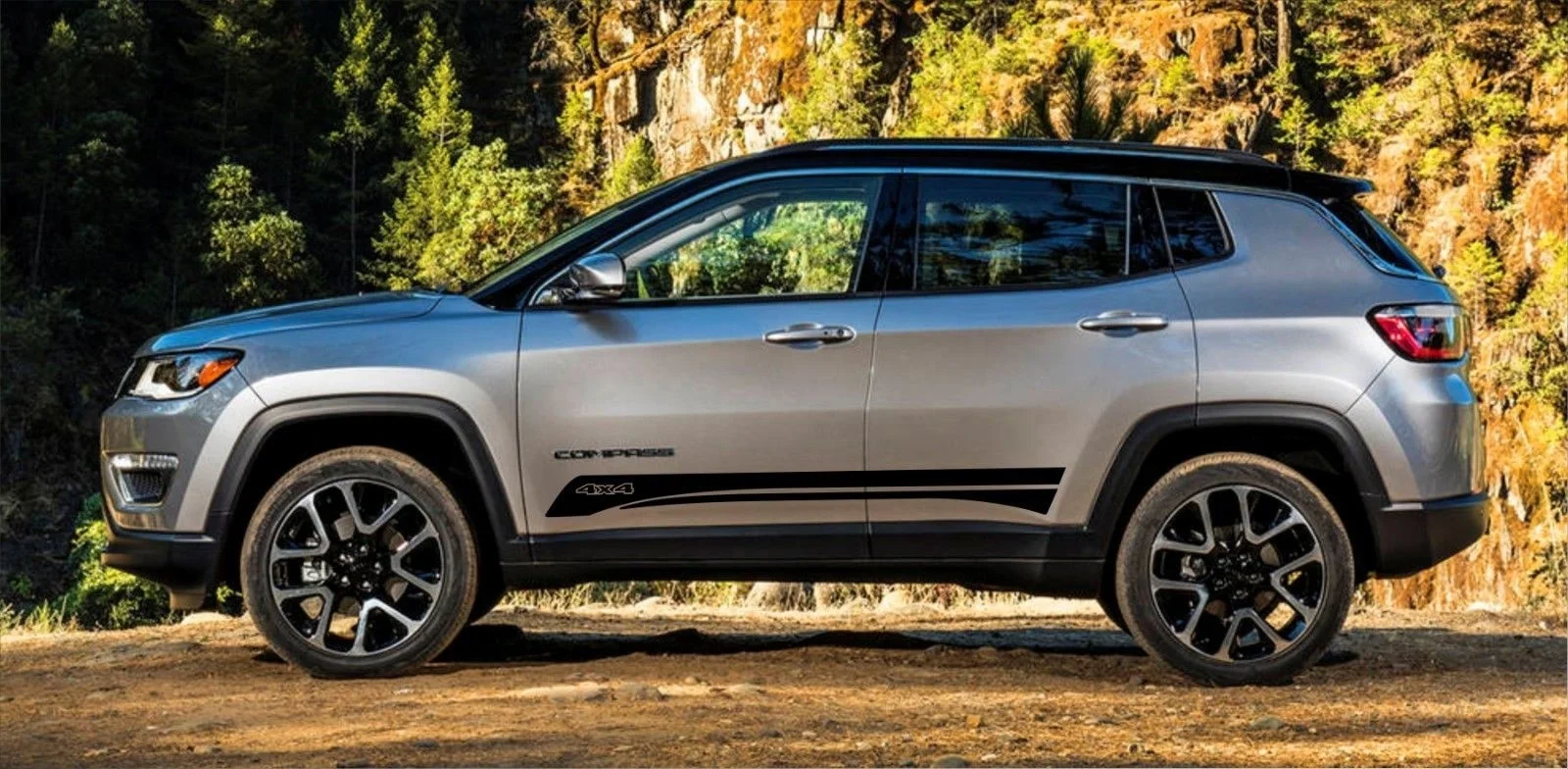 

Для 2x Jeep Compass 2017-2018 виниловая наклейка Графический эмблема курс нижний рокер полоски наклейки для колес