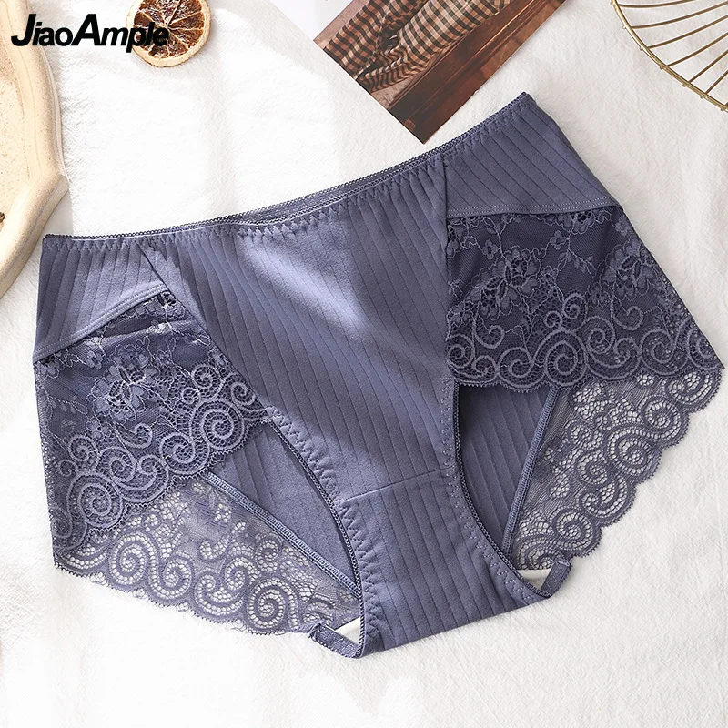 

Трусы женские хлопковые кружевные бесшовные, со средней посадкой