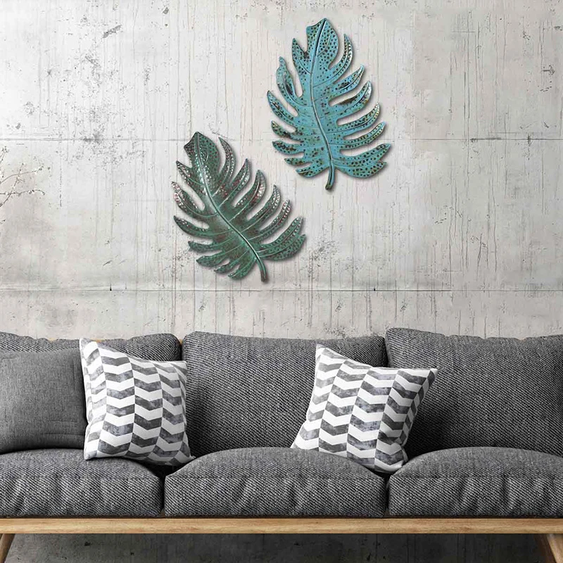 

Leaf Decoration Porch Living Room Decoration Mural Art Artificial Green Leaf Iron Wall Decoration Ship