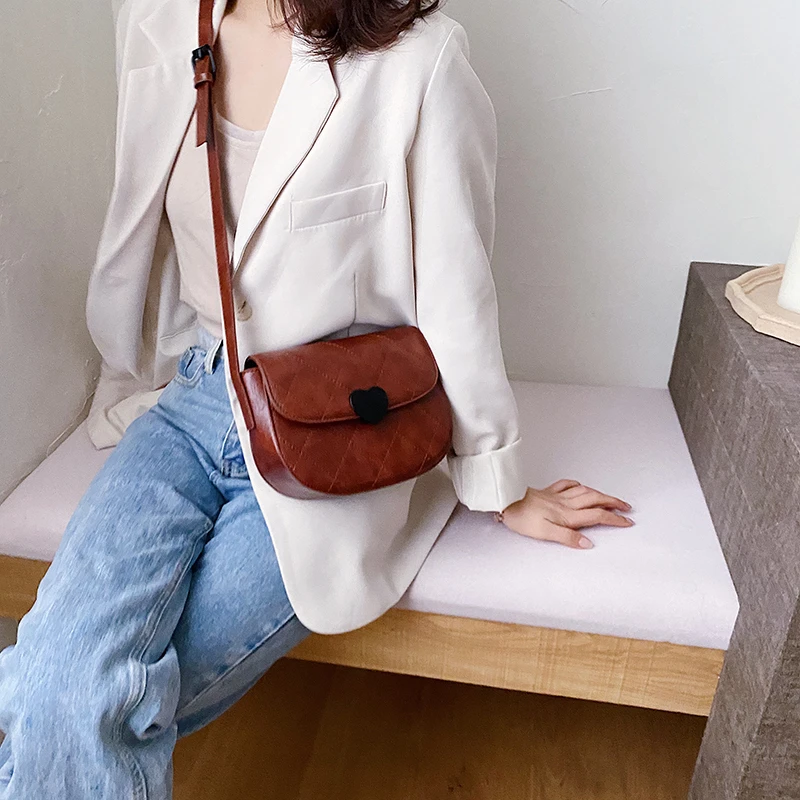 Модная женская однотонная Сумка-седло из искусственной кожи 2020 сумка-мессенджер