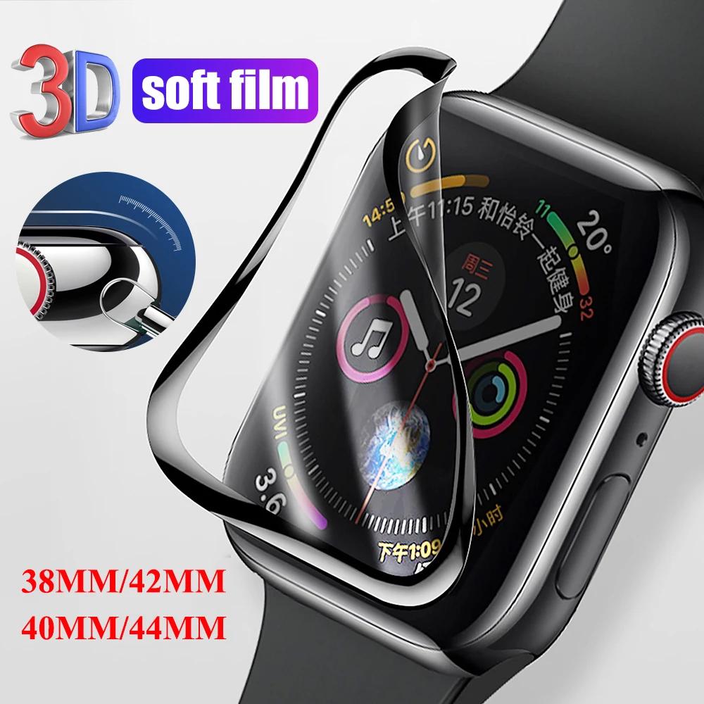 Водонепроницаемая мягкая пленка для Apple Watch Band 42 мм 38 защитная экрана Series 6 5 SE 44 40