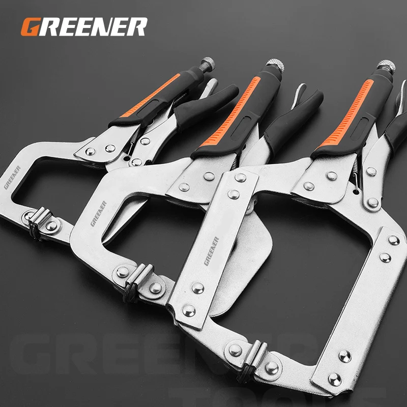 

Multi-function Locking Clamp 6"/9"/11"/14"/18" Opening 48-188mm Vise Grip C-clamp Sheet Steel Clamp Plier Woodworking Clips