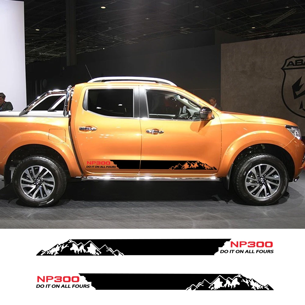 2 шт. автомобильные длинные полосы наклейки для Nissan NAVARA NP300 DIY Авто Боковая дверь виниловая пленка наклейка спортивный стиль Тюнинг автомобиля аксессуары