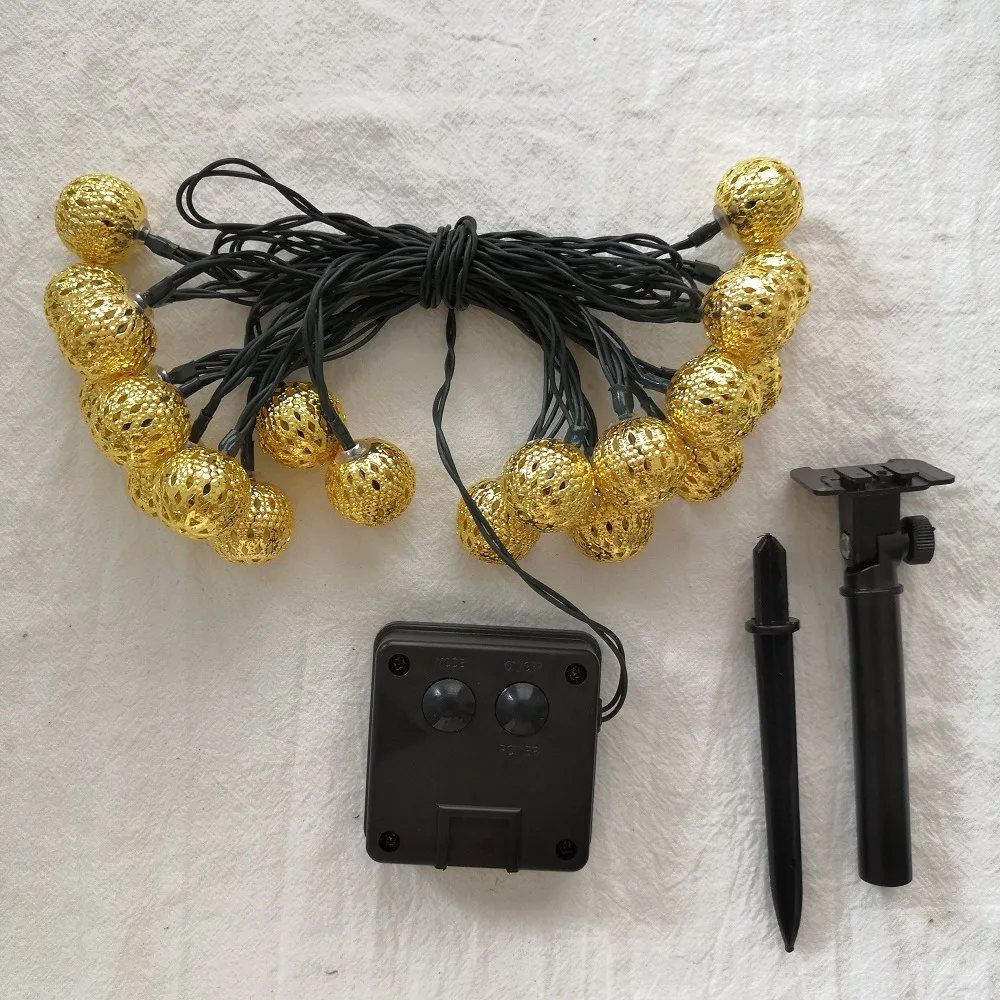 Светодиодная ажурная гирлянда на солнечной батарее с лампочками в марокканском