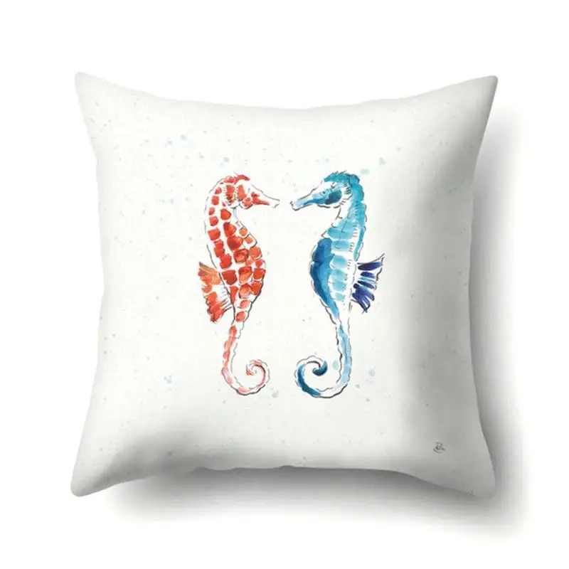 

Modern Marine Life Series Decorative Printed For Living Room Bed Sofa Hugging Pillowcase Decoration Car Cushion Cover 45*45cm