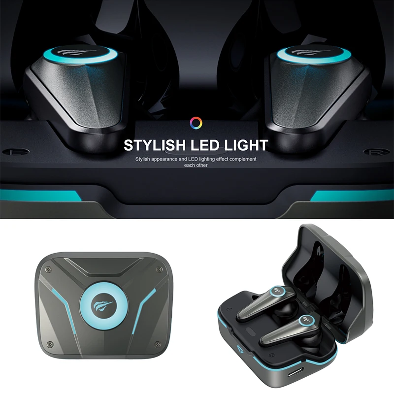 Беспроводные наушники HAVIT Stereo Wireless TWS Bluetooth 5.0 Earphones Gaming Music Dual Mode Full Range Audio LED Light Earbuds Headset.