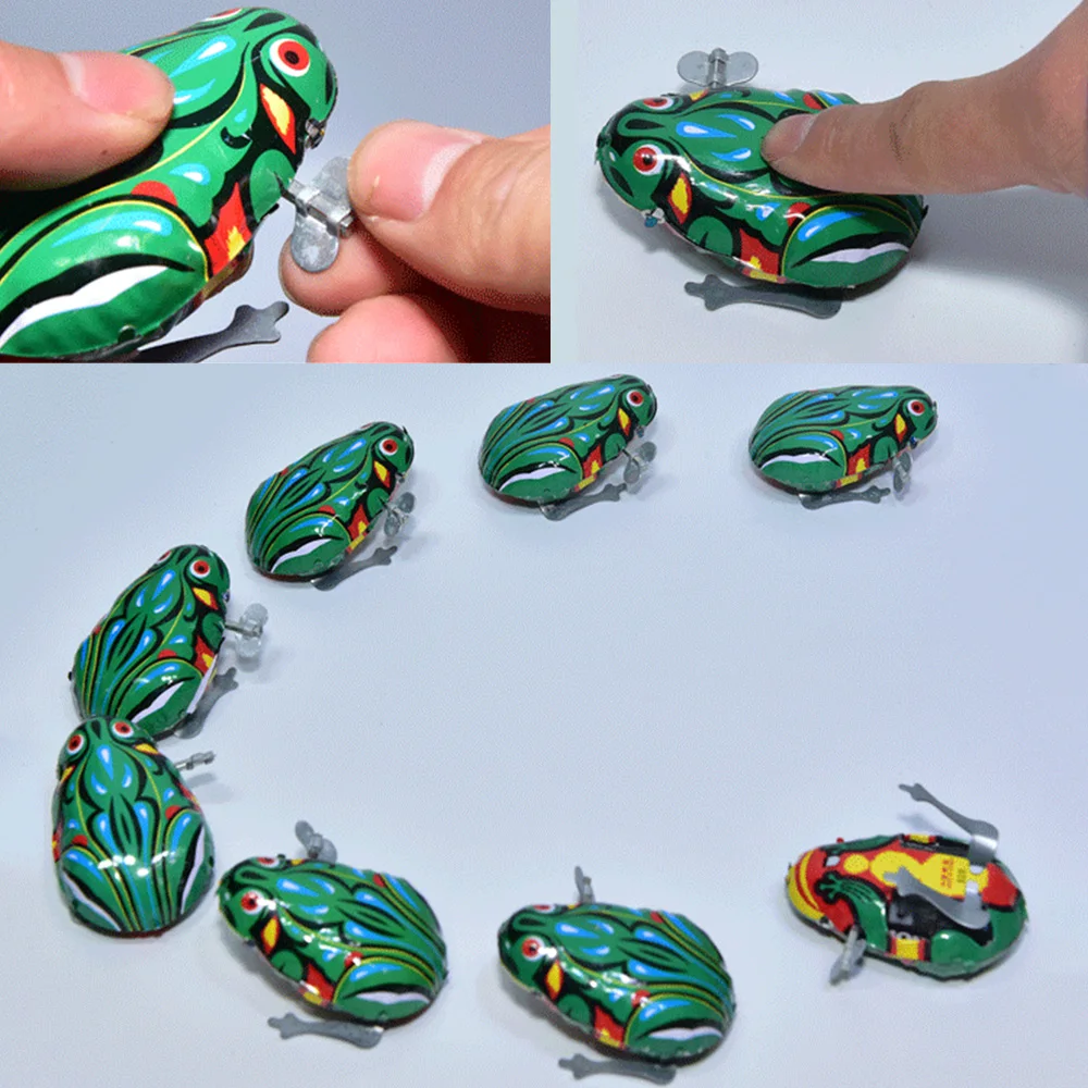 Детская заводная лягушка игрушка мини прыгающая винтажная для детей Обучающие