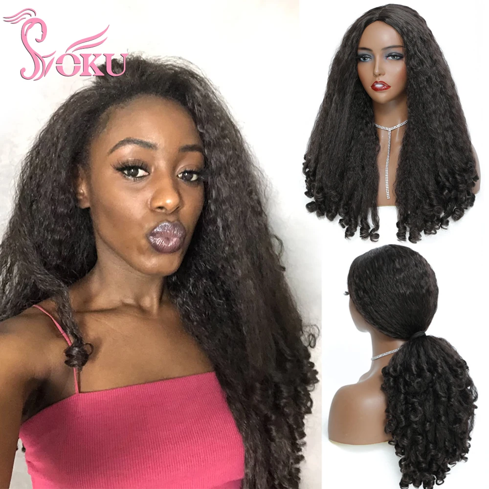 Пушистые синтетические парики с пружинными вьющимися концами женский парик из