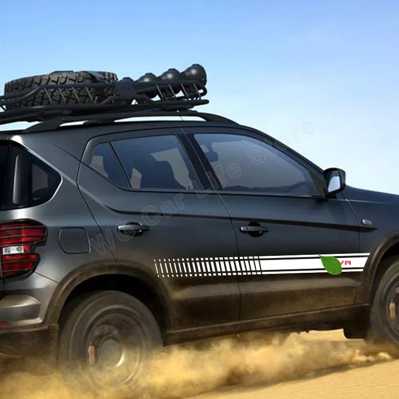 

Автомобильные боковые наклейки для Chevrolet Niva Racing Sports, Длинные полосатые наклейки, автомобильные аксессуары, наклейки, 2 шт.