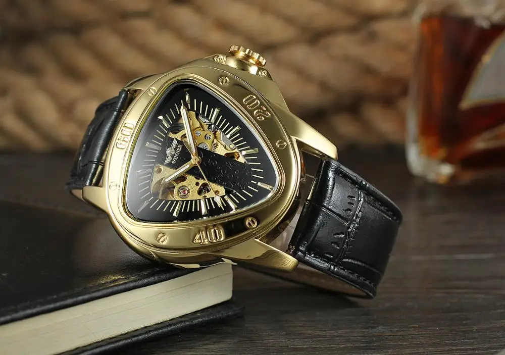 Часы наручные Winner Steampunk Мужские механические модные брендовые люксовые