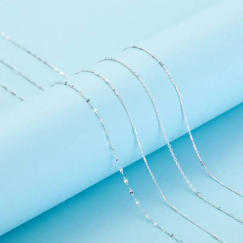 

925 Sterling Silver Wholesale Choker Shiny Women Chain Necklace for Lady Elegant Jewelry Gift For Girl Fine Necklace Accessories