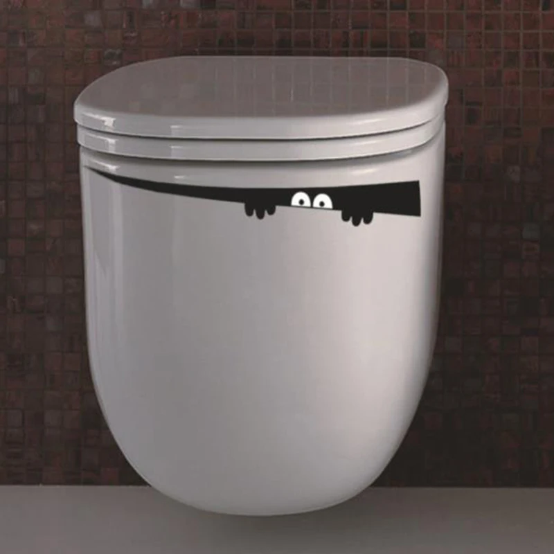 Pegatina de vinilo extra&iacute;ble para pared de ba&ntilde;o, calcoman&iacute;a extra&iacute;ble con dise&ntilde;o divertido de Peep Monster para decoraci&oacute;n del hogar, 1 unidad-1
