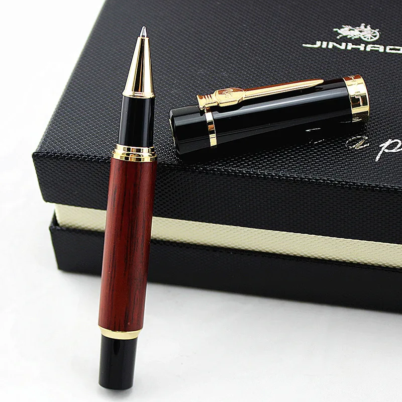 

Jinhao 650 Высококачественная модная деревянная ручка с золотым зажимом шариковая ручка 0,7 мм Роскошная металлическая подарочная ручка для биз...