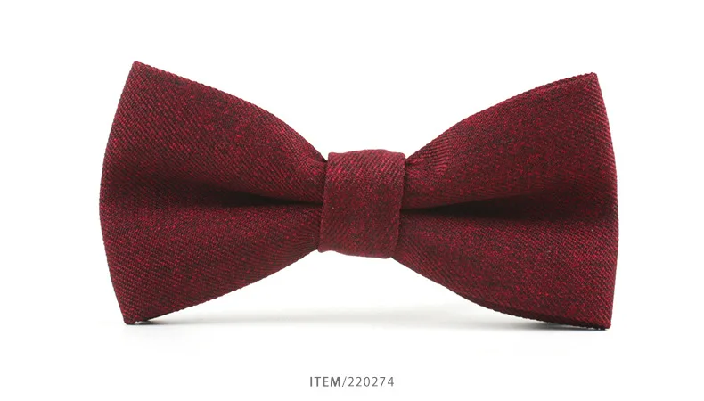 

Sitonjwly Wine Red Cotton Bowtie for Men Groom Wedding Skinny Bow Tie Fashion Casual Men's Bow Tie Gravatas Neckwear Custom Logo