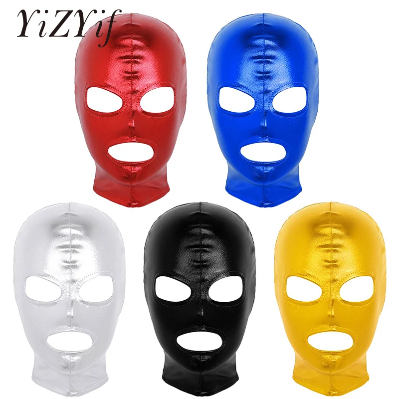 Маска латексная унисекс пикантный головной убор с Блестящими Металлическими