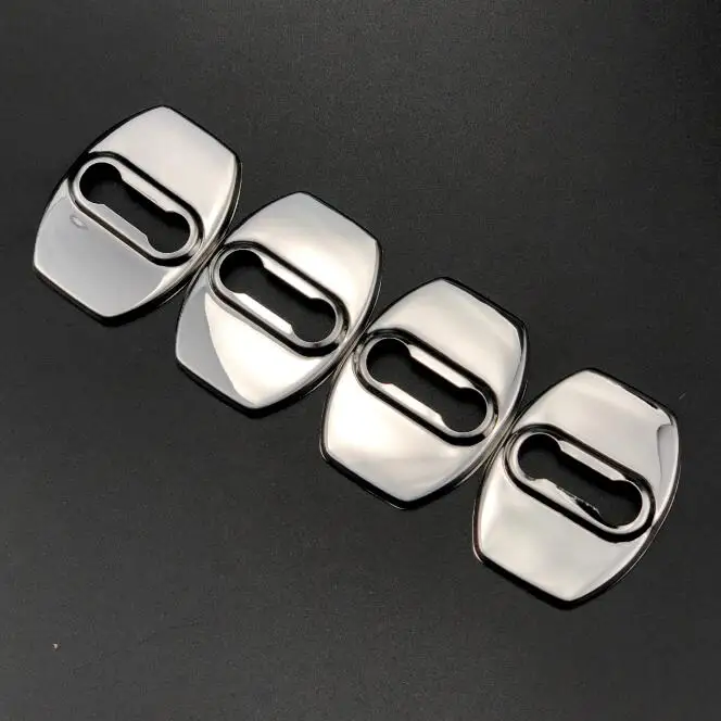 Stainless Steel 4pcs Автомобильные аксессуары, пряжка для дверного замка, водонепроницаемый антикоррозийный защитный чехол для Honda Для Toyota для Lexus GX/Geely BYD/Chery Tiggo 7 - Цвет: Stainless Steel 4pcs