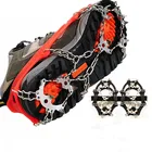 Качественные Нескользящие Чехлы для альпинизма, для зимней прогулки, 18 зубов, для подледной рыбалки, снегоступы, Нескользящие бахилы из марганцевой стали