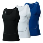 Майка мужская быстросохнущая, облегающий жилет для фитнеса и бега, компрессионная спортивная майка, белый цвет, на лето